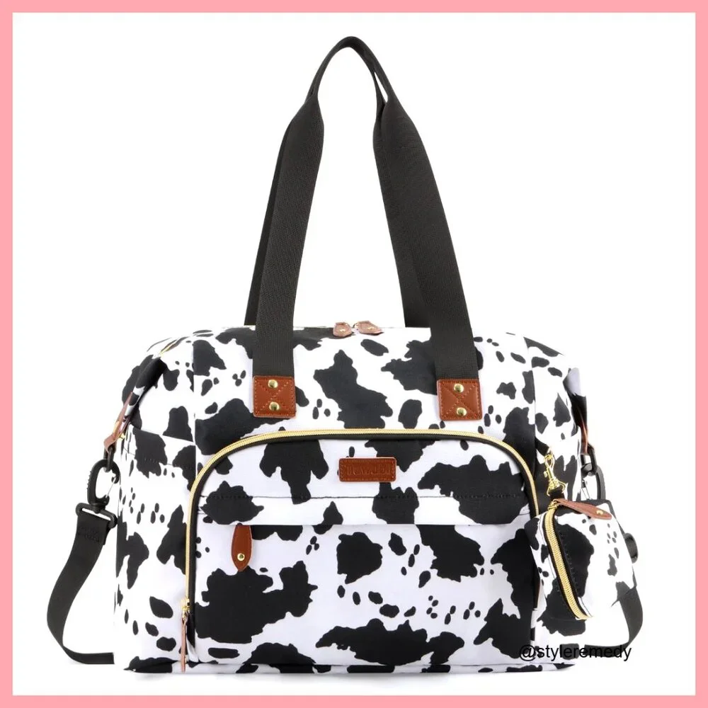 Large Polyester Diaper Tote with Pacifier Case and Insulated Bottle Pockets